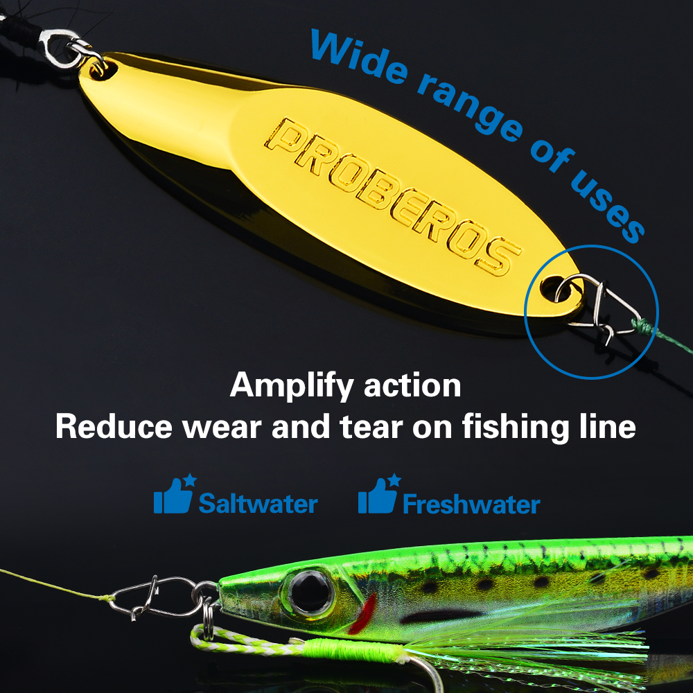 PROBEROS-Pin de acero inoxidable en forma de calabaza, alfiler de mejora de señuelo, Conector de anzuelo de cebo, accesorios de pesca, , 30 unidades por lote