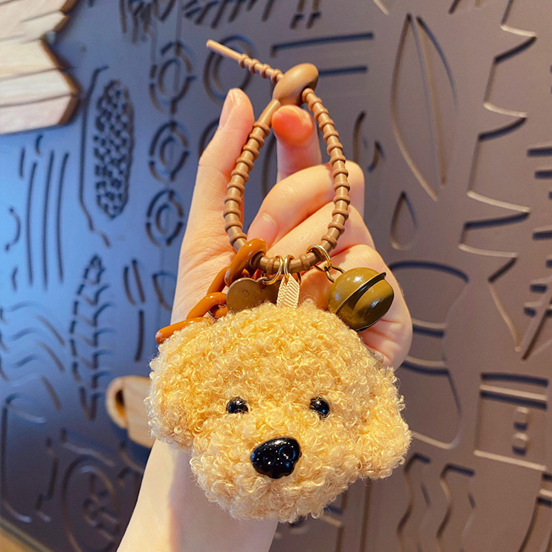 Nuevos llaveros colgantes de perro de peluche caniche de peluche para mujeres, hombres y niñas, llavero de coche, llavero, bolso, accesorios DIY, para pareja