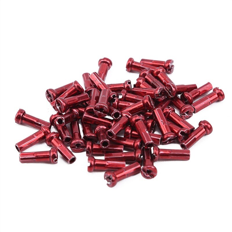 50 piezas de hierro y cobre casquillo de radio 14mm MTB Carretera de montaña bicicleta ciclismo pezones radios de equipo de equitación Accesorios: red