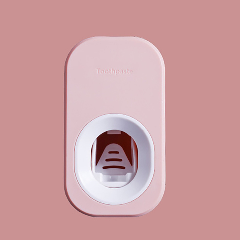 Automatic Toothpaste Dispenser Wall Mounted Toothpaste Squeezer Home Punch Free Toothpastes Dispenser Bathroom Accessories: Pink-White