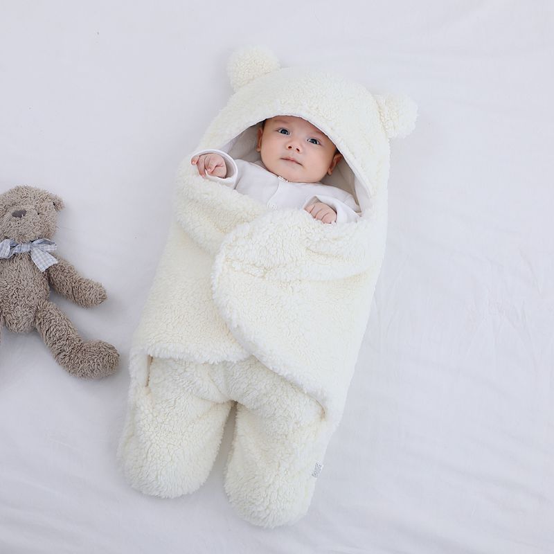 Super Zachte Baby Slaapzak Inbakeren Fleece Pasgeboren Ontvangen Deken Pluizige Warme Zuigelingsjongen Meisje Slapen Nursery Wrap Inbakeren: 9 / 3M