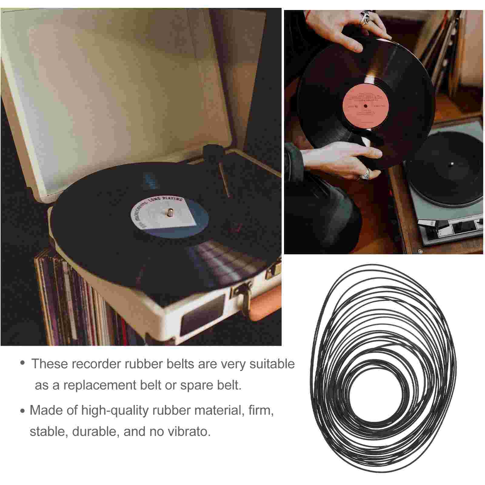 2 Packs Square Cassette Tape Belt Recorder Rubber Band 40-130MM