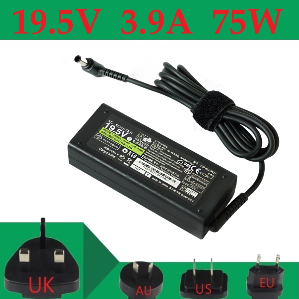 100% Laptop Ac Adapter Oplader Voeding Voor Sony Vaio PCG-71211M VGP-AC19V34 PCG-71211V VGP-AC19V37 Ac Adapter 19.5V 3.9A
