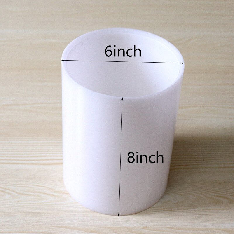 6X8 Inch Acryl Drum Shell 6 Inch Diameter 8 Inch Diepte 6Mm Dikte Ongeboorde (Geen Gaten) met 45 Graden Lager Rand Wit