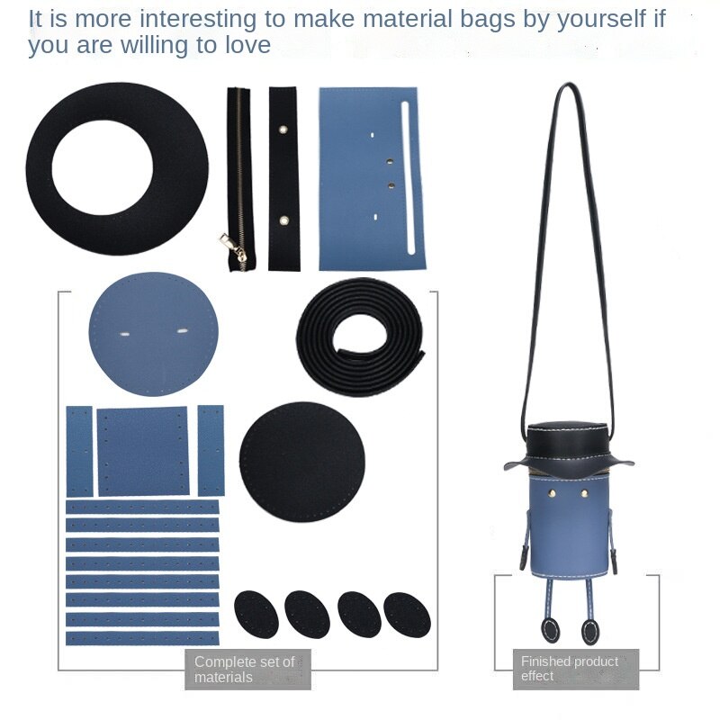 Ledernähset, lederhandwerkswerkzeuge, damen-schultertaschen, Karikatur-nähzubehör, handgefertigt, freund