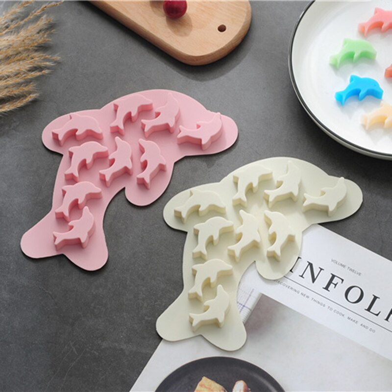 Moule à glace en Silicone en forme de dauphin, mignon, chocolat, gadget de cuisine GQ