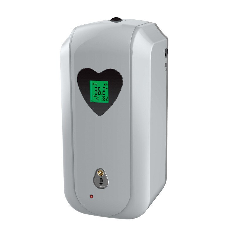 Automatic Temperature Measurement Touch-Free Hand Disinfection Soap Solution All-in-One Machine Induction Thermometer Soap Solut: High grade Gray  spray type