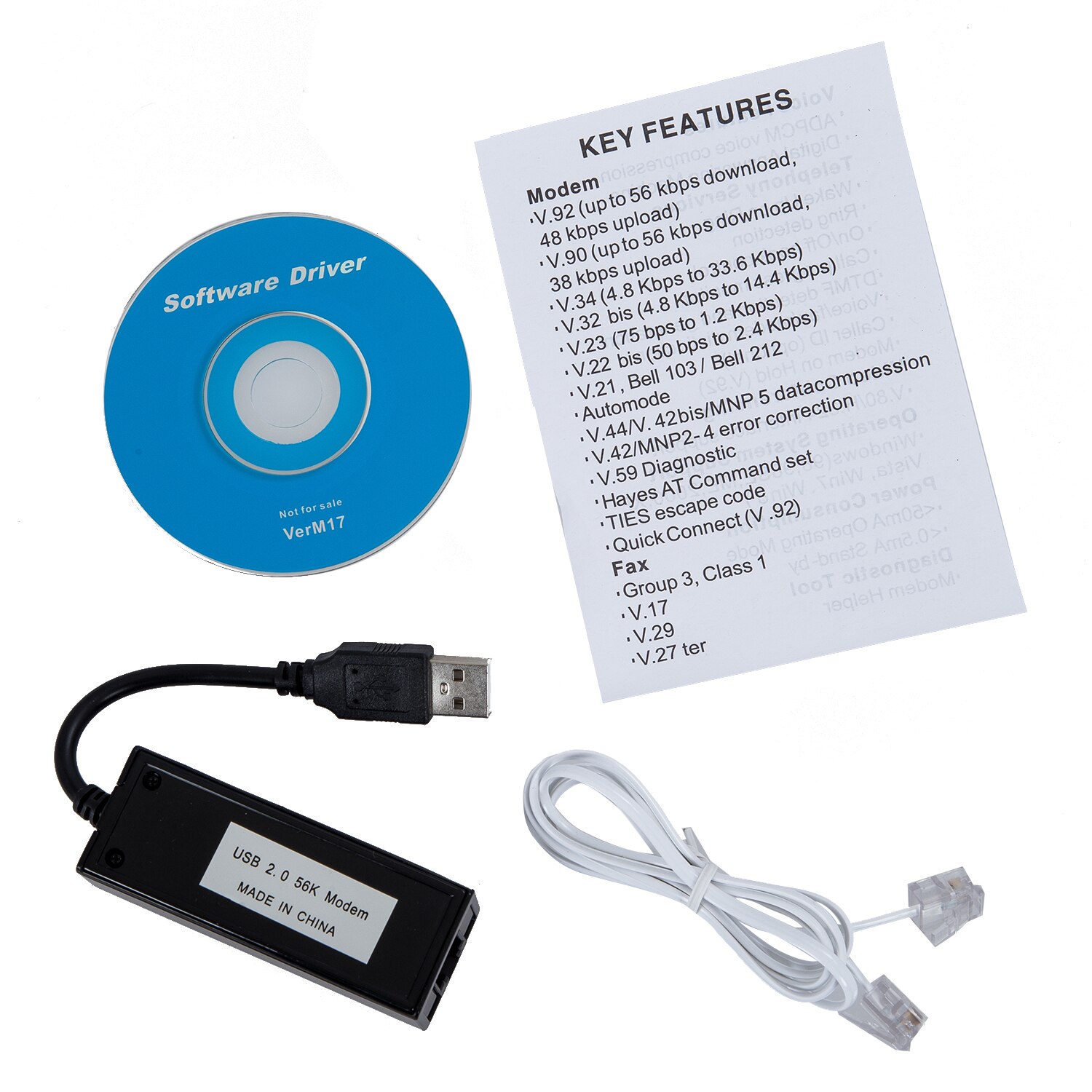 USB 56K External Fax Data Modem