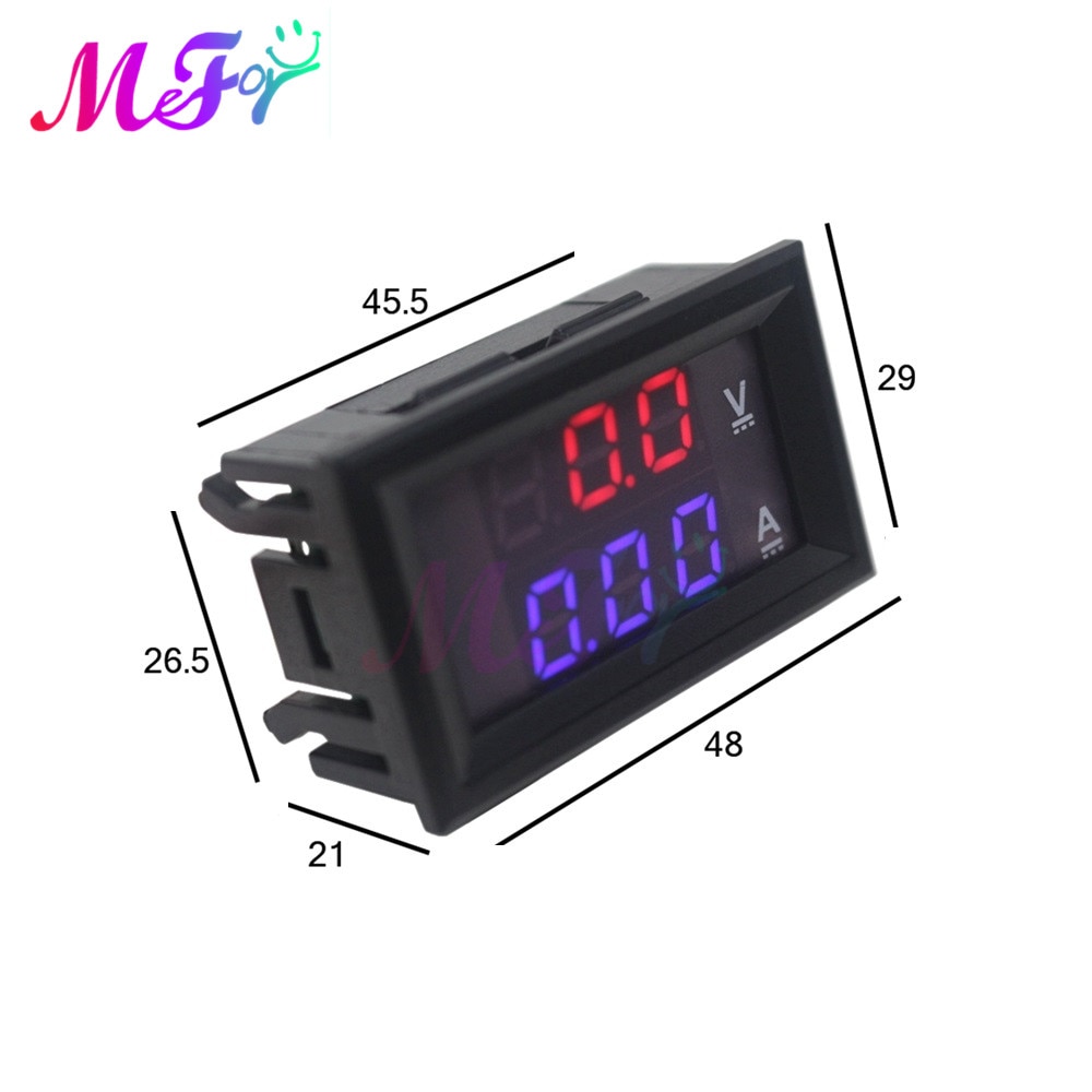 1 para woltomierz DC + 70mv bocznik DC 100V 100A woltomierz amperomierz niebieski + czerwony doprowadziło wzmacniacz podwójny cyfrowy miernik napięcia z 2Szpilka kabel
