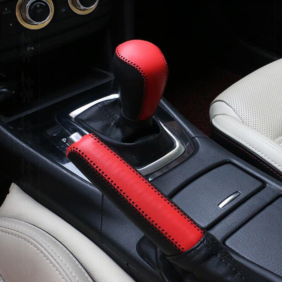 Car Interior Leather Gear Shift Knob Cover Handbrake Sleeve Collars For Mazda 3 Axela Atenza CX-5 CX-4 CX-3 Car-covers