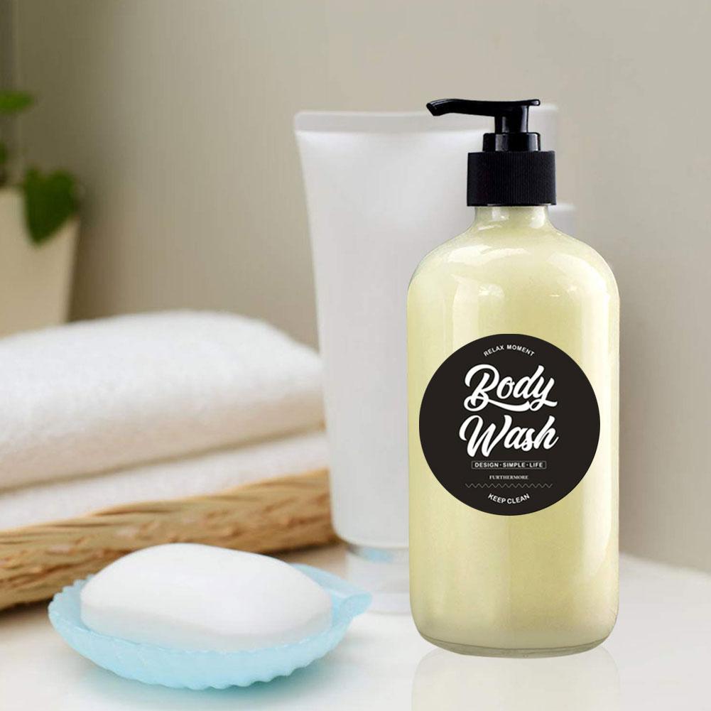 Waterproof Bottle Stickers Shampoo Conditioner Body Wash Shower Bottle Sticker Decal Shower Gel Label Removable Detergent Label