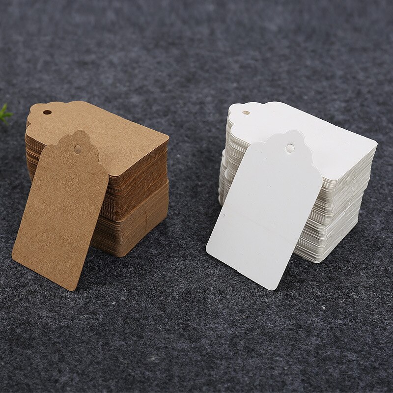 100Pcs 7*4Cm Blanco Papier Tags Kledingstuk Schoenen Tassen Hangen Tag Mini Kartonnen Bakkerij Verpakking Levert Papier label Decoratie