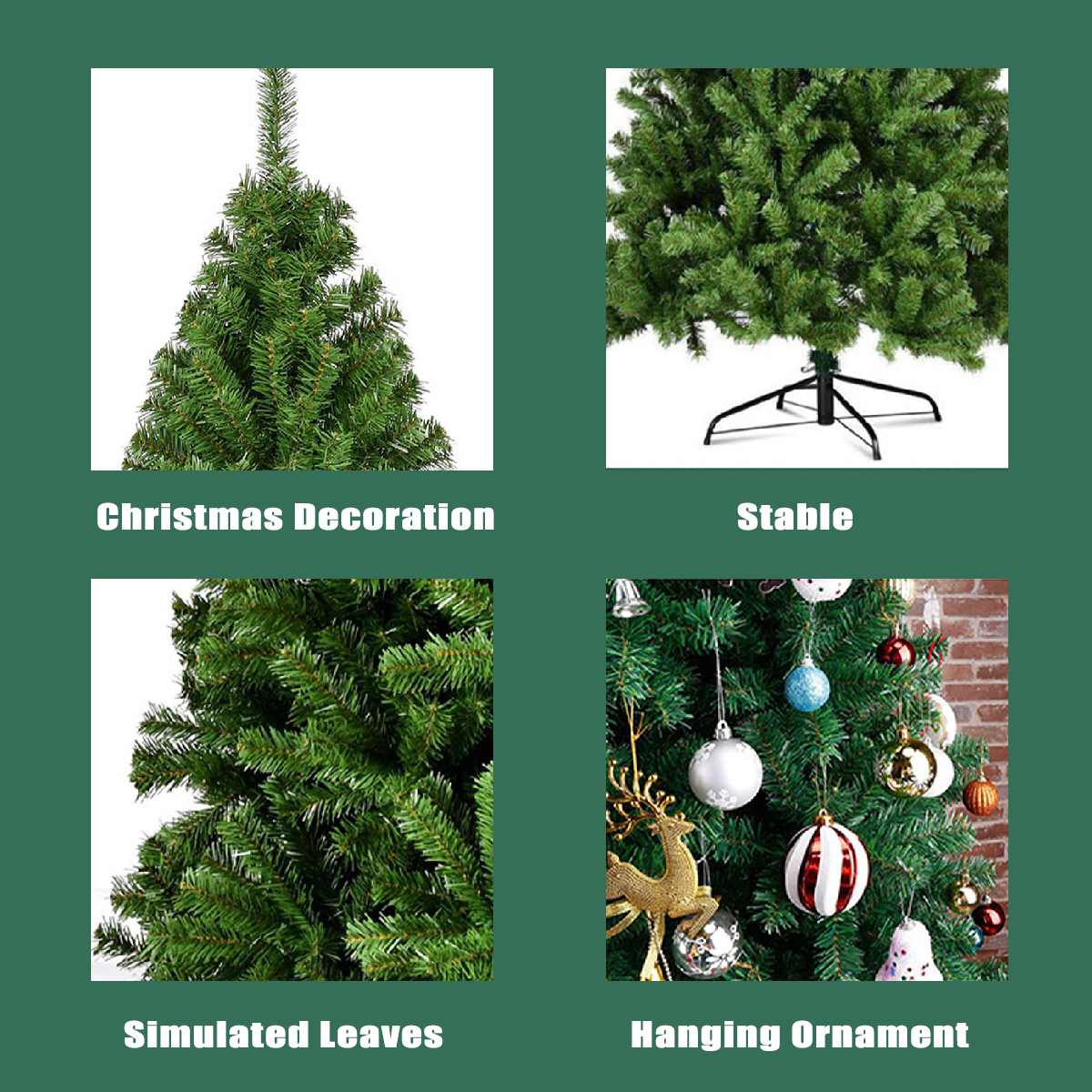 150cm 5ft Artificial Christmas tree with led light fiber optic Metal Stand For Home Christmas Festive Decoration