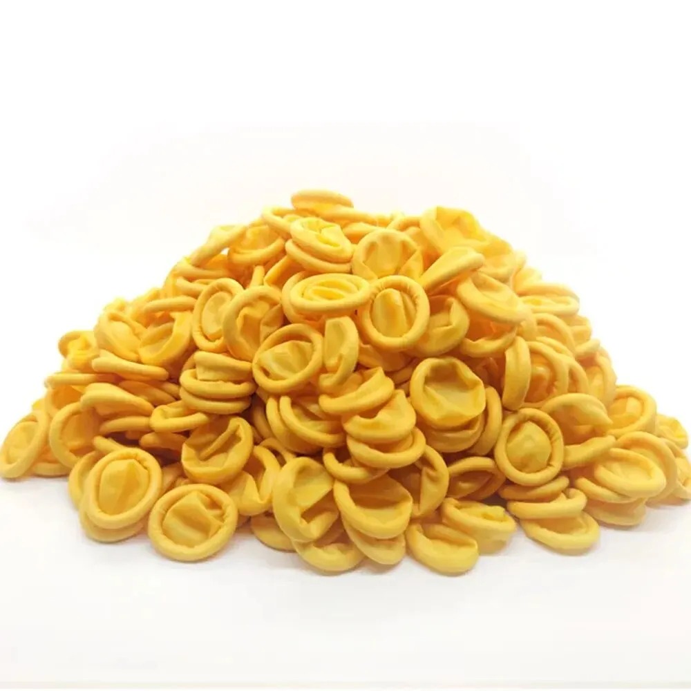 100Pcs Latex Finger Coats Industrial Rubber Finger Sleeve Gloves Disposable, to Protect Fingers from Injured, for Most Fingers: Default Title