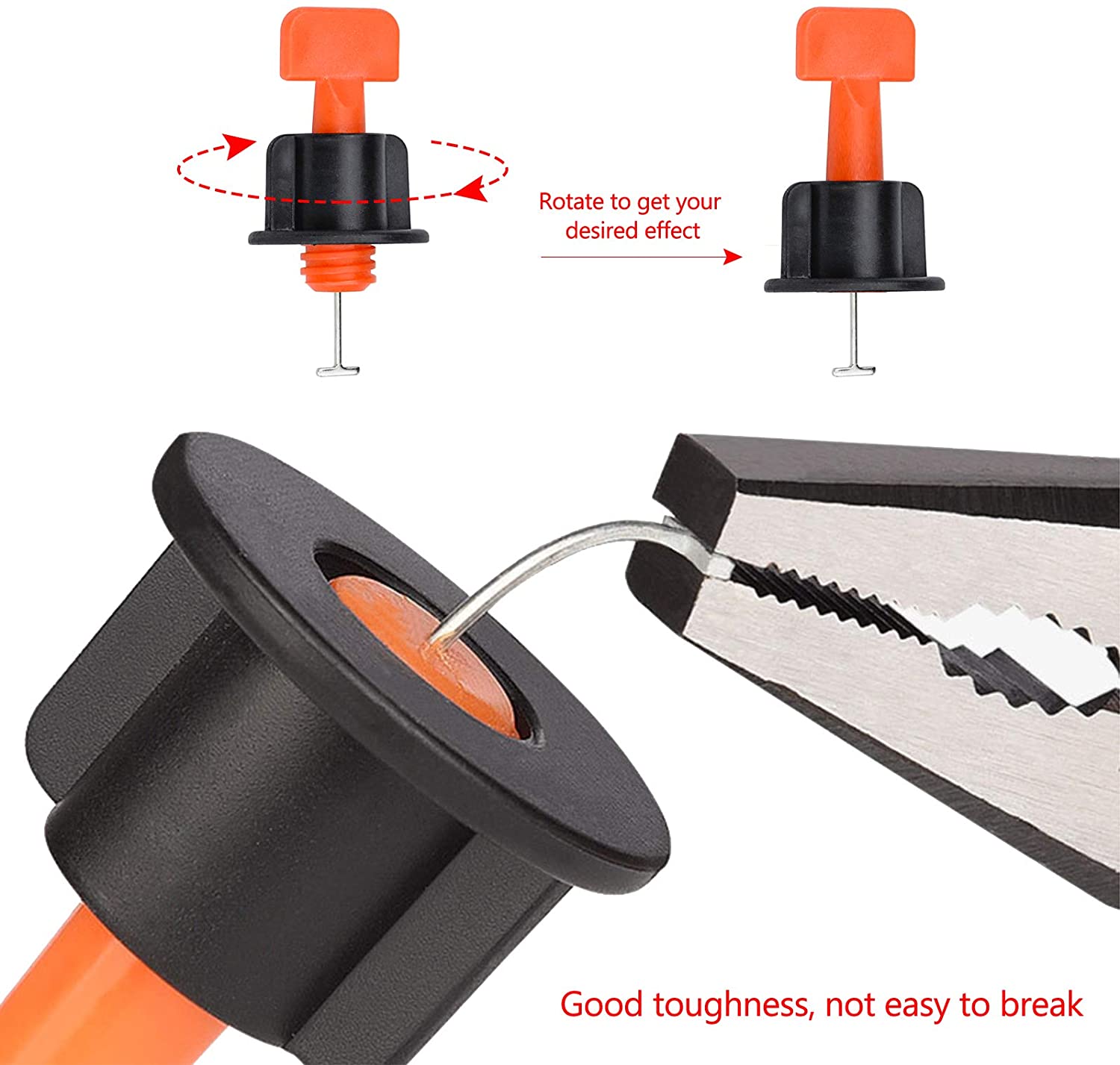 100 PCS tile levelling system kit reusable tile levelling set adjustable tile spacer with special key 200 tile cross tile