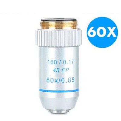 Microscope Objective lens 195 Flat-field / Semi-flat Field Achromatic Objective Lens 4x 10x 20x 40x 60x 100x Can be Choose: 195N-60x