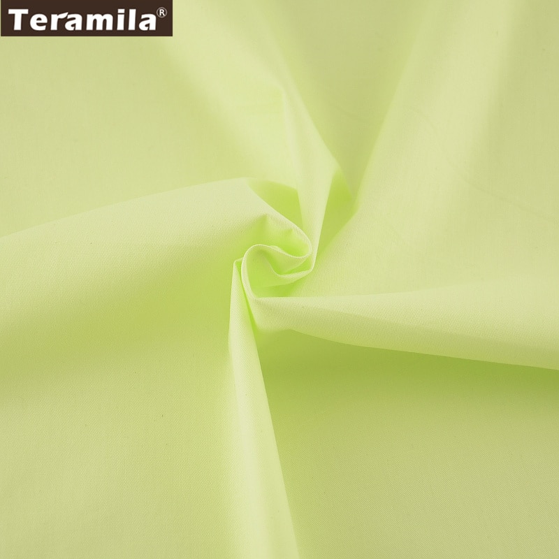 100% Cotton Fabric Solid Light Green Color Designs Twill Fat Quarter Home Textile Material Bed Sheet Patchwork Quilting Tecido