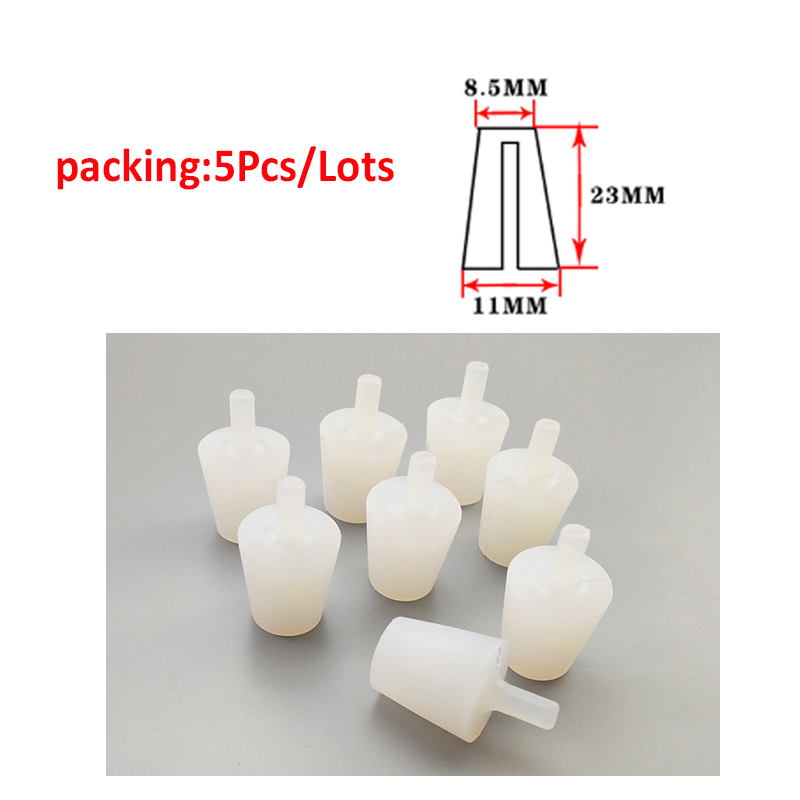 Gjennomsiktig konisk silikongummi hull plugger konisk stopper blanking endestykker tetningspakning: 14 x 19 x 20mm-5 stk