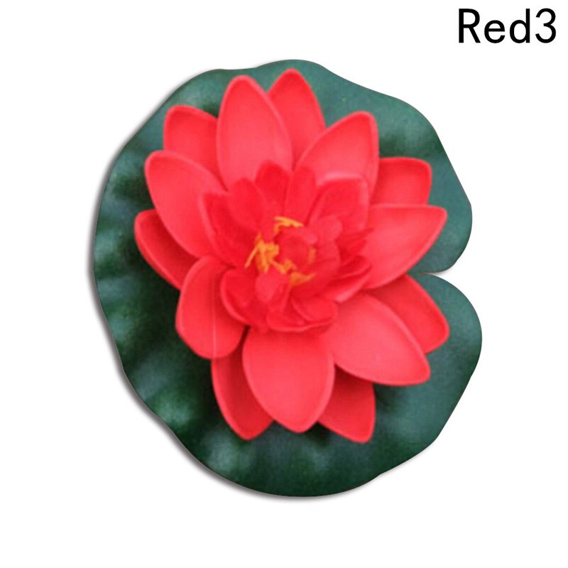 5Pcs Kunstmatige Drijvende Waterlelie Eva Lotus Bloem Vijver Decor 10Cm Rood Geel Blauw Roze Licht Roze Zwembad simulatie Lotus: HG11876RD3