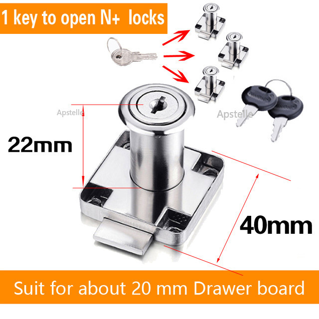 Lade Meubelslot Dezelfde Sleutel Garderobe Kastdeur Locker Bureau Brief Brievenbus Cam Sloten Hardware: Zilver