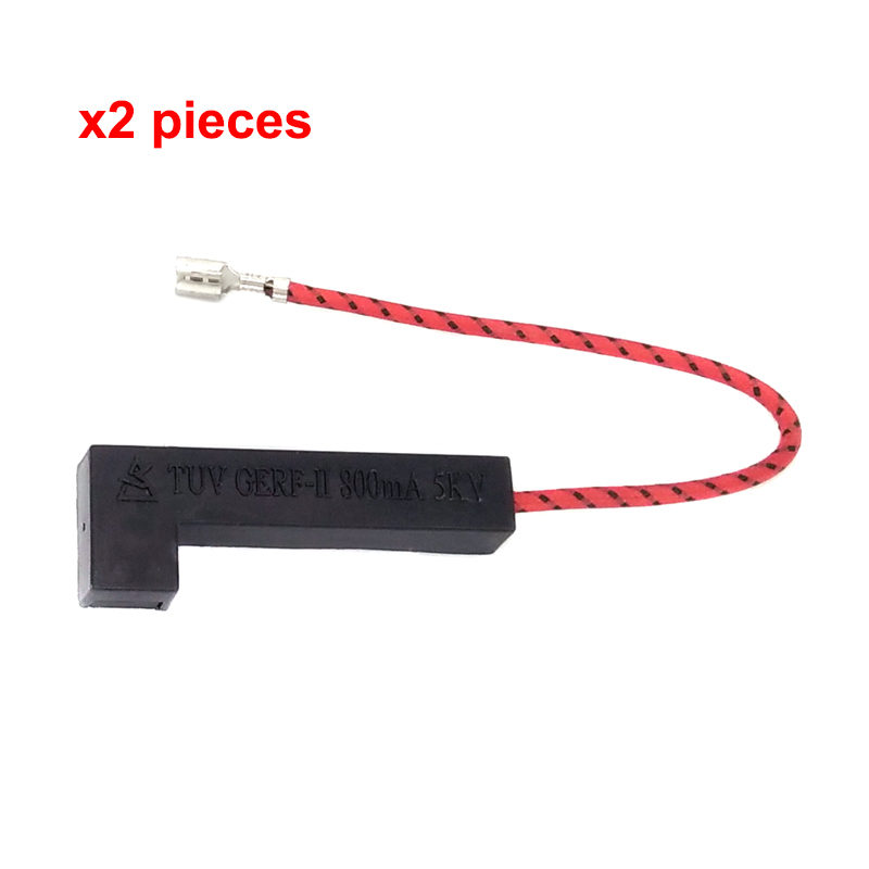 Accesorios para microondas, fusible de alta presión integrado de 5kV, 0,7 a, 700mA, 800Ma, fusible de alta tensión para microondas LG Midea 2 piezas