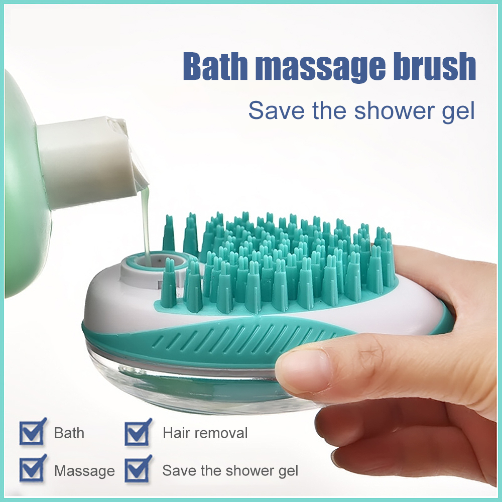 Cepillo para baño de perro 2 en 1 para mascotas peine para masaje de SPA de silicona suave para perros, gatos, ducha, aseo, herramienta de limpieza para perros, suministros para mascotas
