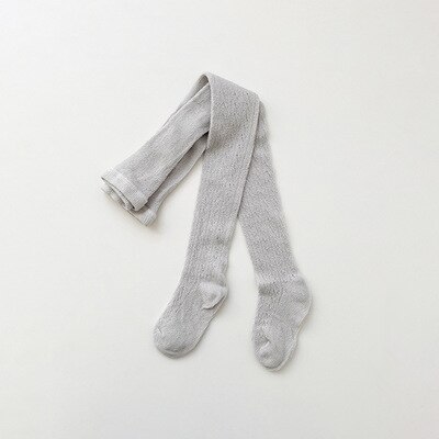 Collants d&#39;été fins pour bébés filles, bas en coton doux, ajouré, respirant: Grey / 3-12 Months (S)