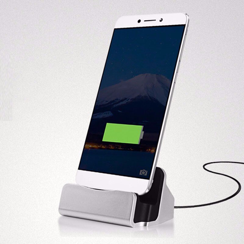 Usb Charger Desktop Stand Docking Station Voor Iphone 7 8 6 6S Plus Xs X Xr Se Xs max 5 5S Se Iphone Opladen Dock Station: Silver