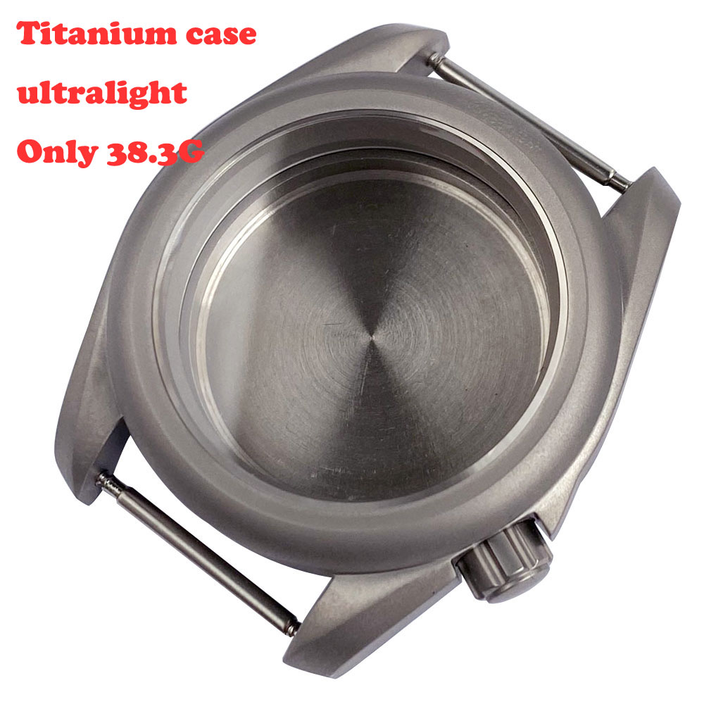 Ti-2 Titanium/316L Sandblast Field Watch Case for NH35 NH36 NH38 NH70 NH72 ETA2824 PT5000 SW200 Anti-allergy 3.8 Crown Sapphire: WHITE / 2 - 3.9 Inches