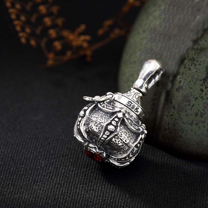 S925 halsketten aus sterlingsilber mit tibetischen bombonne-flaschen, urnen für tierkremation, schmuck für damen und herren: Nur anhänger