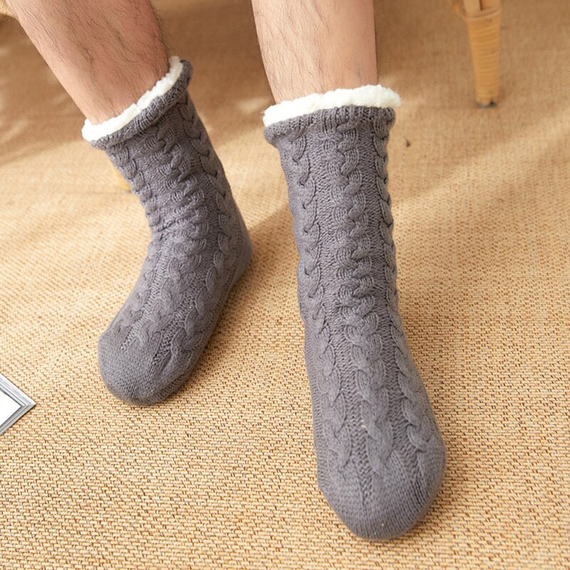 1 paire de chaussettes d'intérieur pour homme, chaudes, extensibles, respirantes, douces et épaisses pour l'hiver à la maison  b88