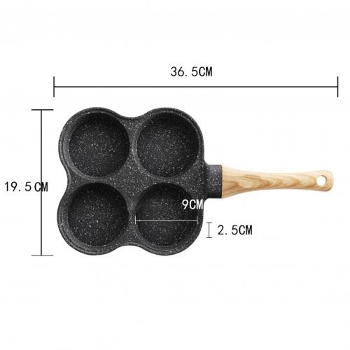 4-Gat Non-stick Koekenpan Voor Gebakken Eieren Keuken Vier-Gat Non-stick Omelet Pannenkoek-Ham Eieren Koekenpan Koken Tool Fornuis: Default Title