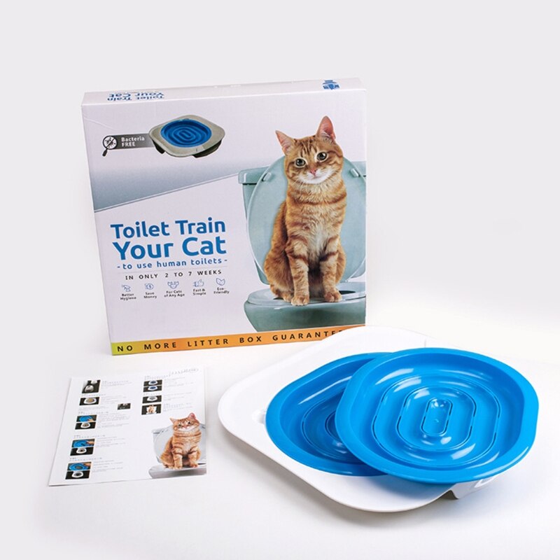 Kit de formation de toilette pour chats, aide à faire pipi de manière hygiénique, système d&#39;entraînement pour chats, apprendre aux animaux domestiques à utiliser les toilettes