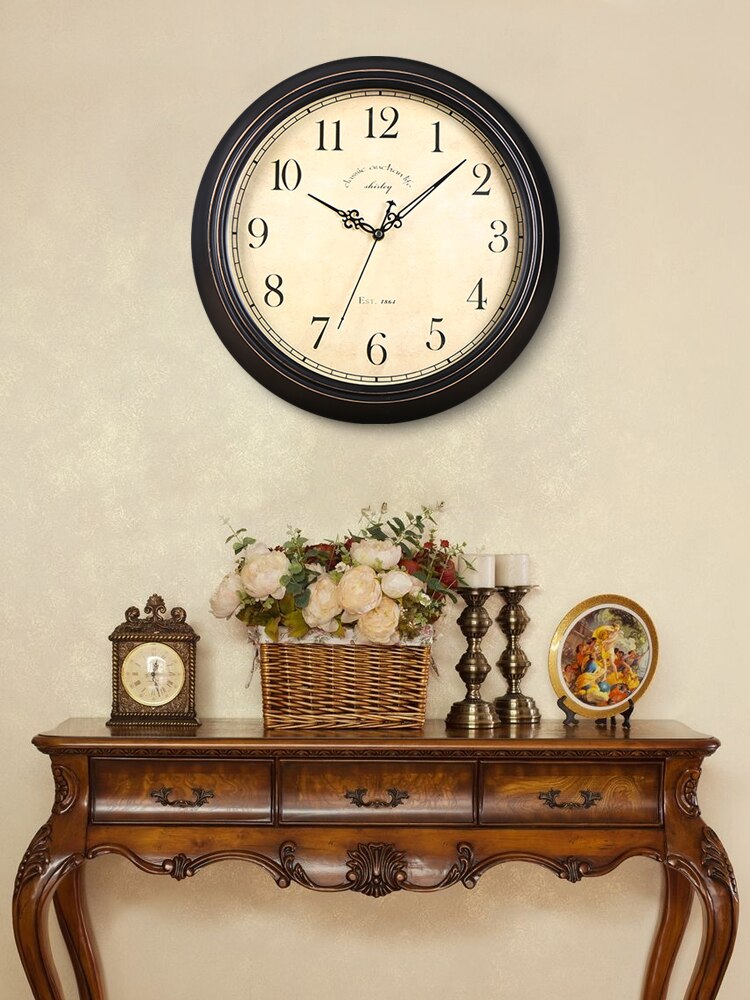 Grande montre murale Vintage américaine Horloge murale en métal salon silencieux rétro Shabby Chic horloges Horloge murale idées