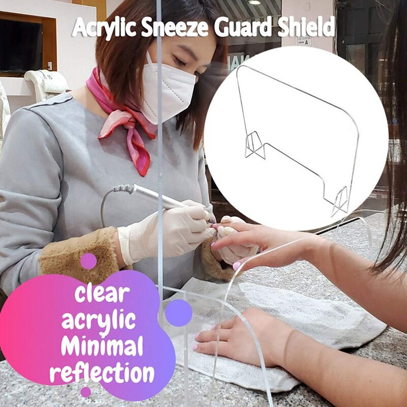 Transparent Acrylic Anti-Dropping Isolation Board Portable Plexiglass Barrier School Shop Supplies PR