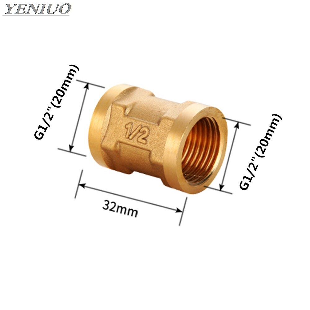 F/F 1/2 "3/4" 1 "Bsp water Messing Buisleidingen Afronding Moer Staaf Connector koppeling Volledige Port Koper Adapter