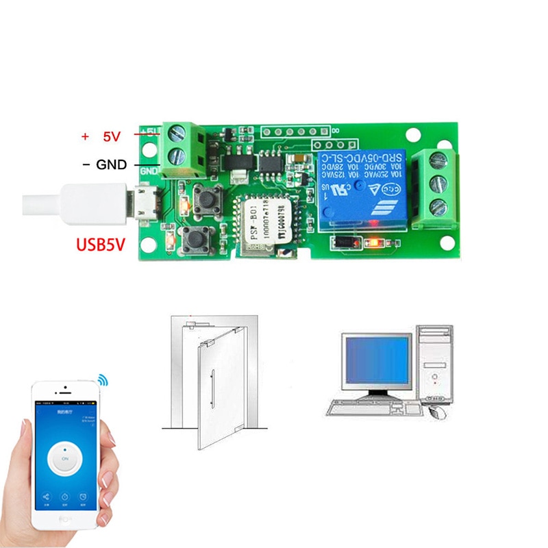 AMS-Smart WiFi Remote Control DIY Universal Module DC5V Self-Locking Wifi Switch Timer for Smart Home