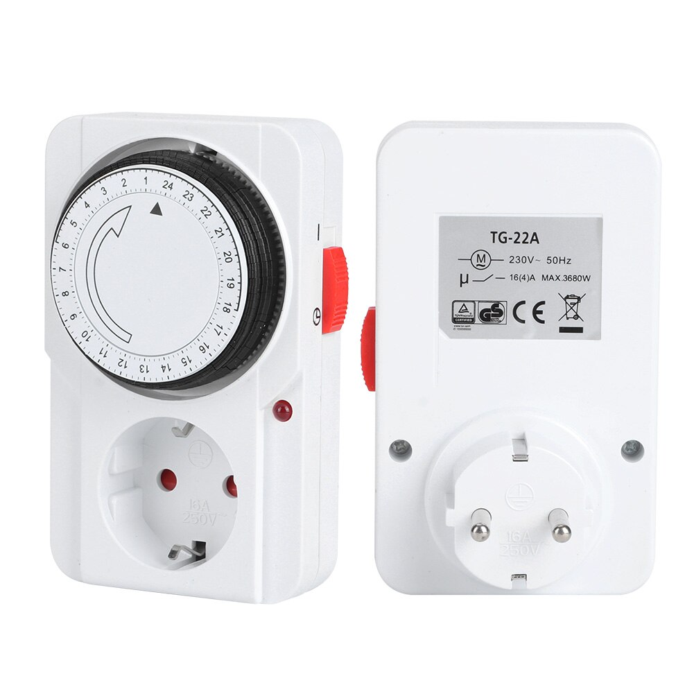 AC 230V Mechanical Timer Socket Indoor Mechanical 24 Hour Plug In Outlet Timer Home Safety Tool