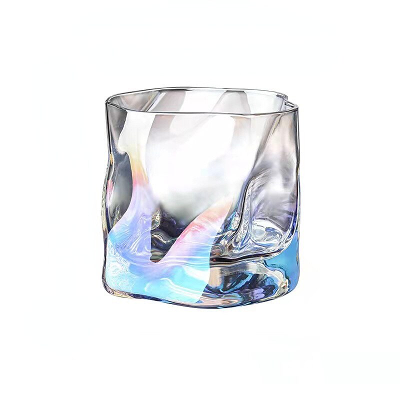 Irregular Glass Cup Twisted Transparent Wine Glasses Whiskey Water Juice Beer Cocktail Cup Bar Drinking Supplies: color