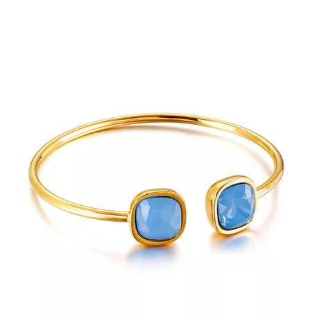 Pulseira feminina de aço inoxidável, joia feminina feita em aço inoxidável com pedra gema aberta: 12