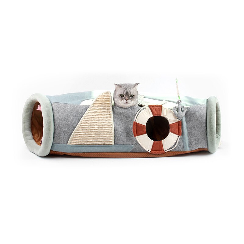 Pet Toys Cat Bed Cat Toys Personality Ship Flying Saucer Cat Tunnel Toys Foldable Pet Supplies Cat Supplies Entertainment Toys: Ship tunnel