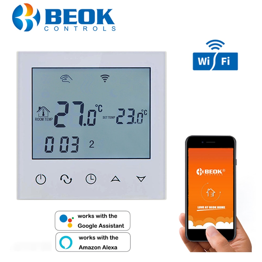 Beok 3A Water Floor Heating System Smart WIFI Thermostat Central Heating Wiring Centres Hub Controller Actuators for Gas Boiler: TDS21WIFI-WP-WW