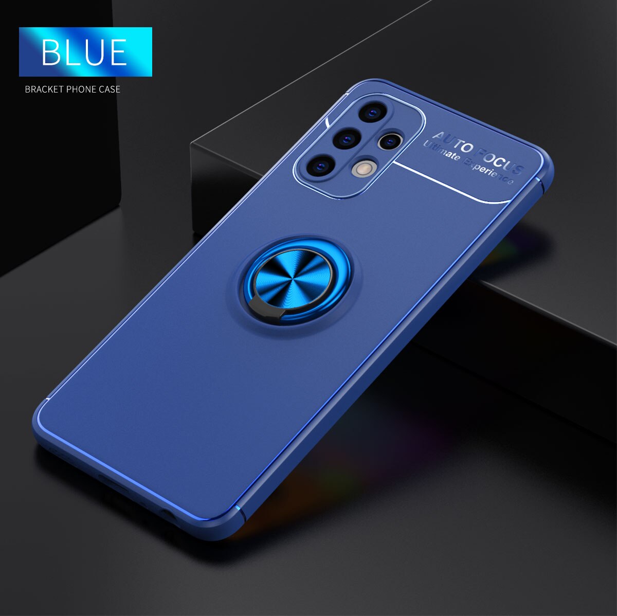 Skrzynka dla Galaxy A32 5G SM-A326B palec metalowy pierścień uchwyt miękka TPU odporna na wstrząsy pokrywa dla Samsung Galaxy A32 4G SM-A325F: for Galaxy A32 4G / Blue