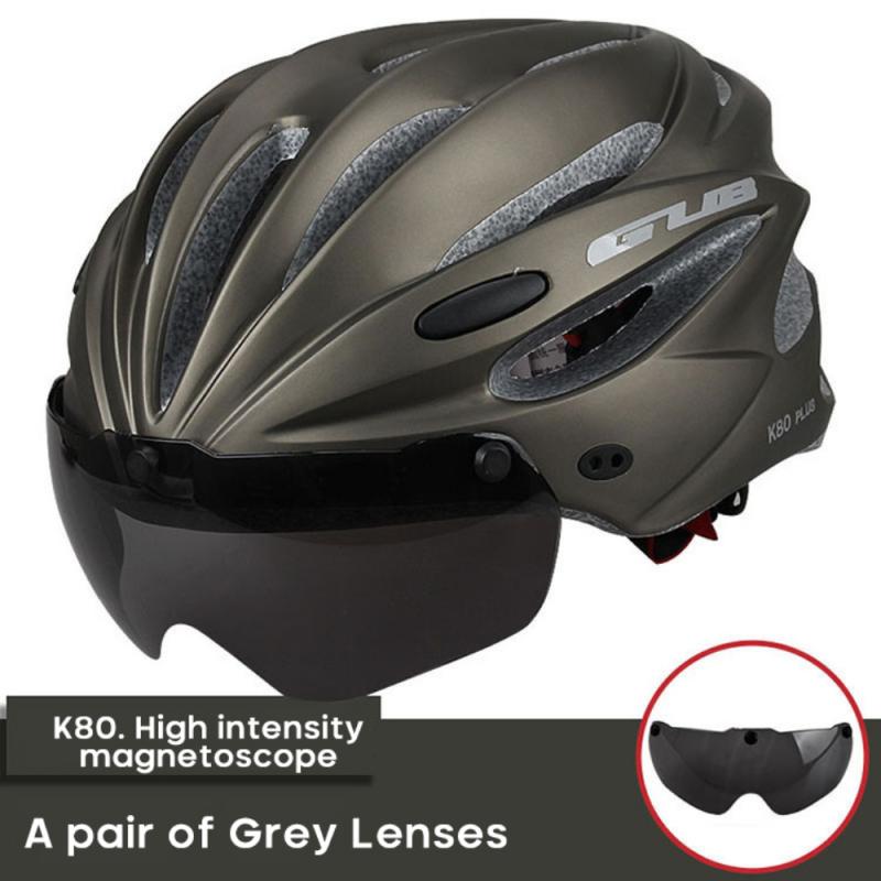 Casco de ciclismo magnético GUB K80 PLUS, Goggles17, agujeros moldeados integralmente, 58-62cm, Casco de bicicleta de carretera aerodinámico para MTB,: 05
