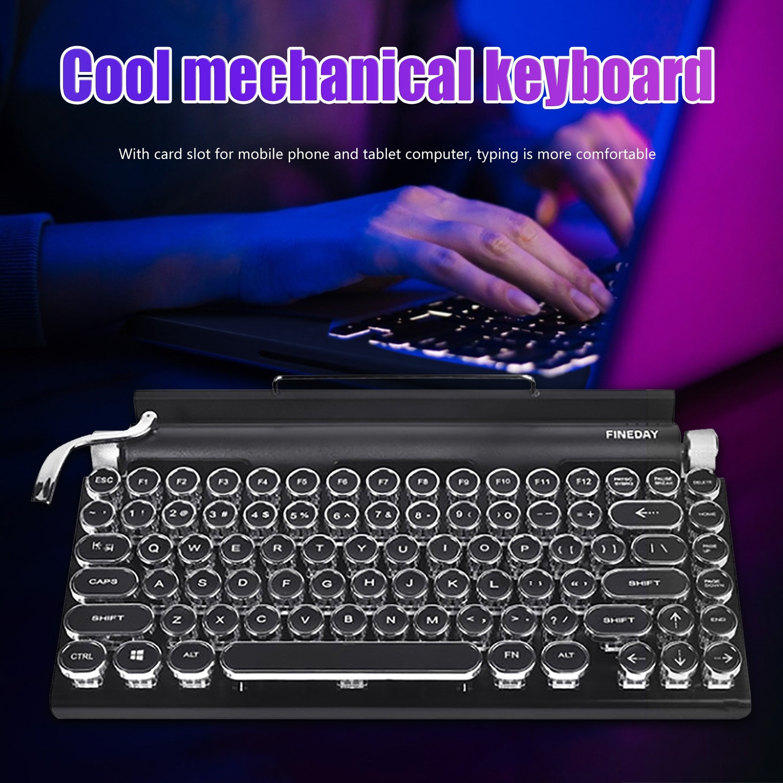 83 Key Dot Retro Typewriter Keyboard Wireless Bluetooth Mechanical Keyboard gamekeyboard Teclado mecánico de máquina de escribir