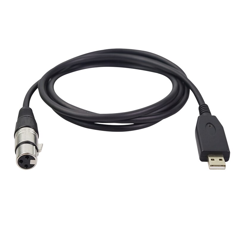 USB Microphone Cable 10Ft, USB Male to XLR Female Mic Link Converter Cable Studio o Cable Connector Cords Adapter