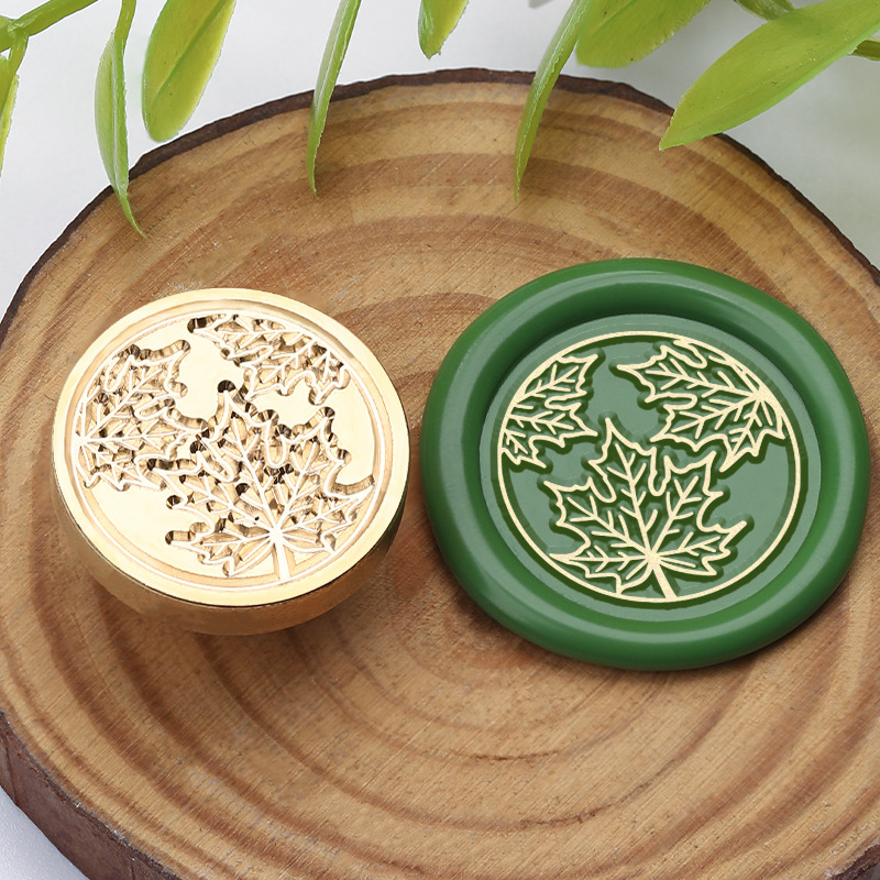 1pc 25mm plant bloem waszegelstempel sluitstempelkop voor kaarten enveloppen trouwuitnodigingen verpakkingen scrapbooking: Lichtgroen