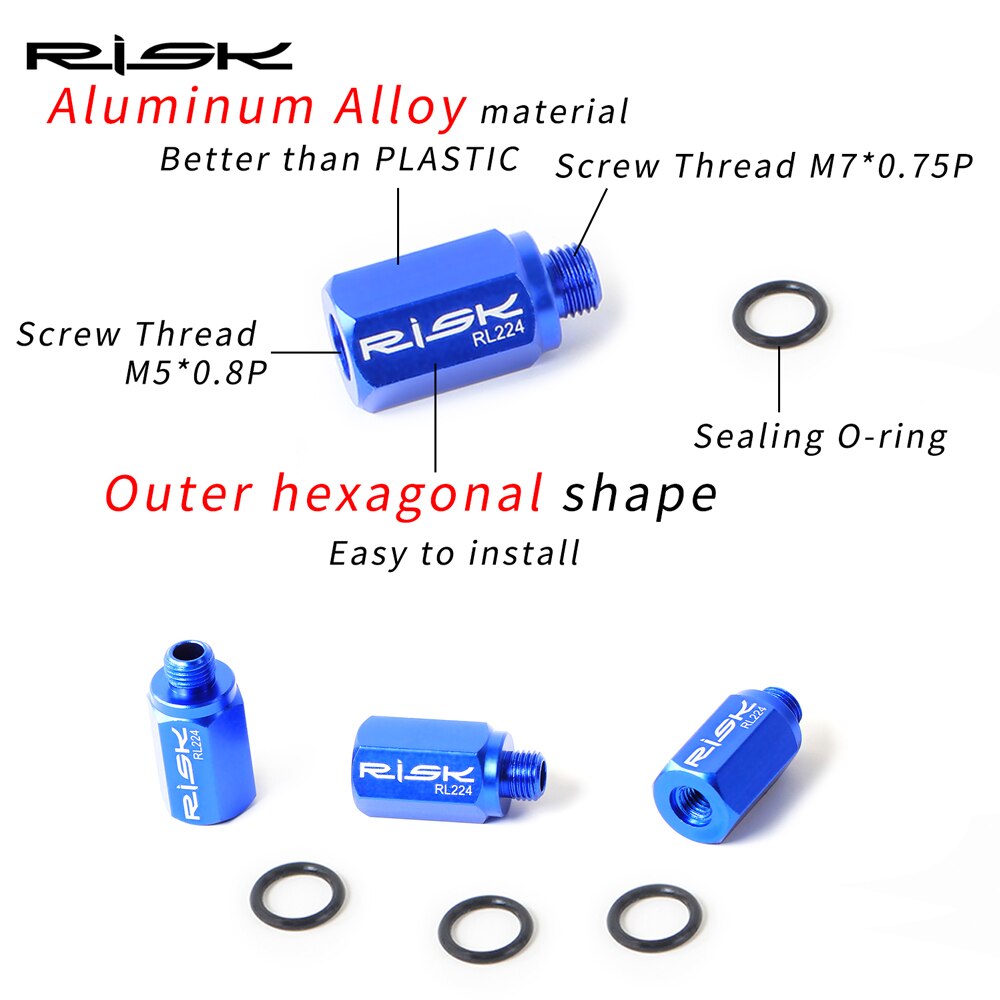 RISK RL224 MTB Convert To Road Hydraulic Disc Brake Bicycle Bike Bleed Funnel Adapter and O Ring Converter