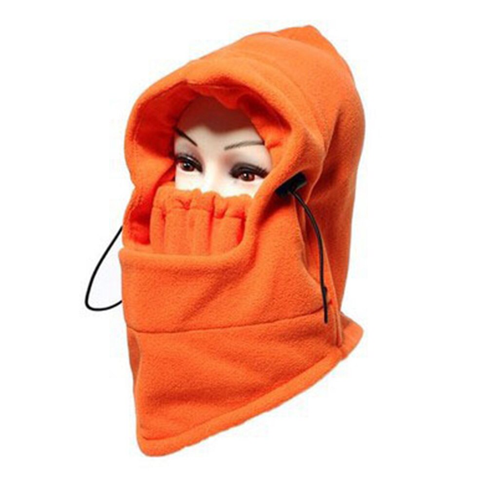 Sombrero de terciopelo para hombre y mujer, gorro cálido de nieve peludo con máscara, a la , a prueba de viento, Unisex: orange