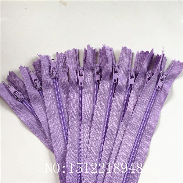 10 szt. 3#  nylonowe zamki spiralne robić szycia krawieckiego,  (14 cale, ) 35 cm sztuki (kolor robić wyboru): Jasnofioletowy
